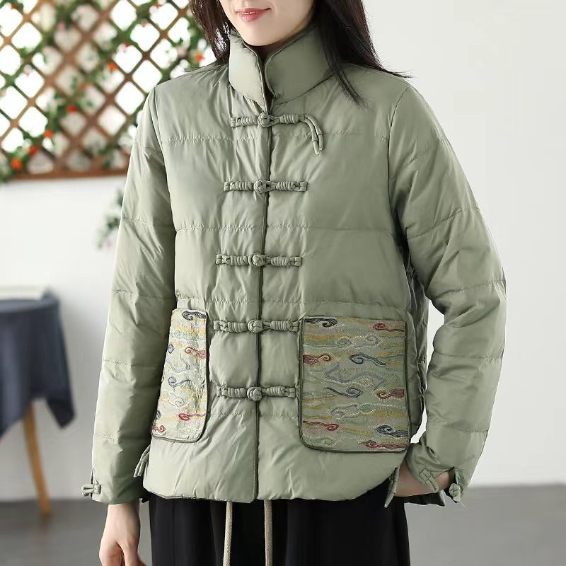 Women's Clothing Short Embroidery Down Jacket Women - Nation of Trends