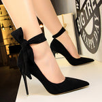 Single shoe high heels with a bow - Nation of Trends