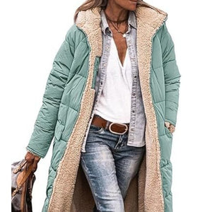 Winter Women's Clothing Coat Fleece-lined Lengthened Thermal Cotton-padded Clothes - Nation of Trends