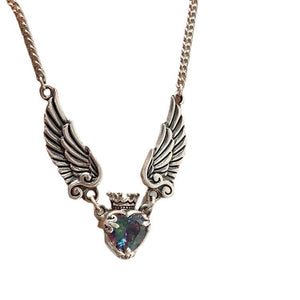 Vintage Gothic Heart Crown Angel Wings Pendant Necklaces For Women Fashion Exquisite Love Shape Clavicle Chain Choker Jewelry Fashion Jewelry - Nation of Trends