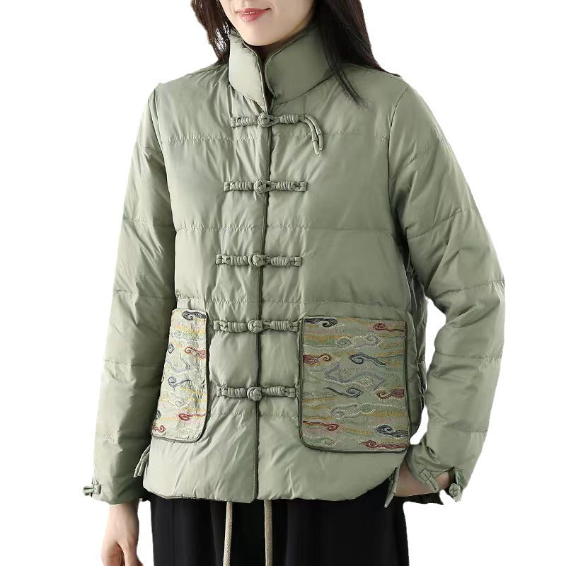 Women's Clothing Short Embroidery Down Jacket Women - Nation of Trends