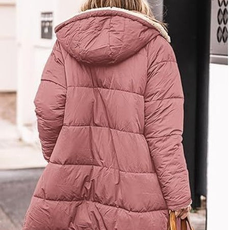 Winter Women's Clothing Coat Fleece-lined Lengthened Thermal Cotton-padded Clothes - Nation of Trends