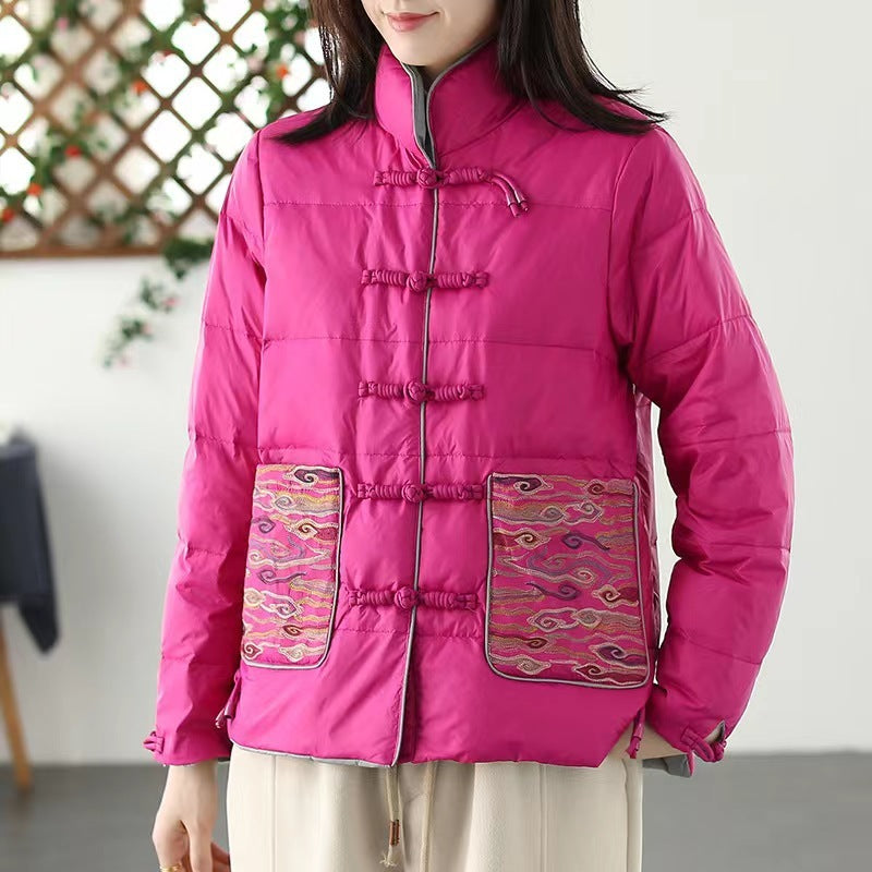 Women's Clothing Short Embroidery Down Jacket Women - Nation of Trends